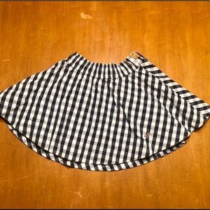 Hollister Navy and White Checkered Mini Skirt